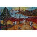 Mexican Talavera Mural Pueblo 16